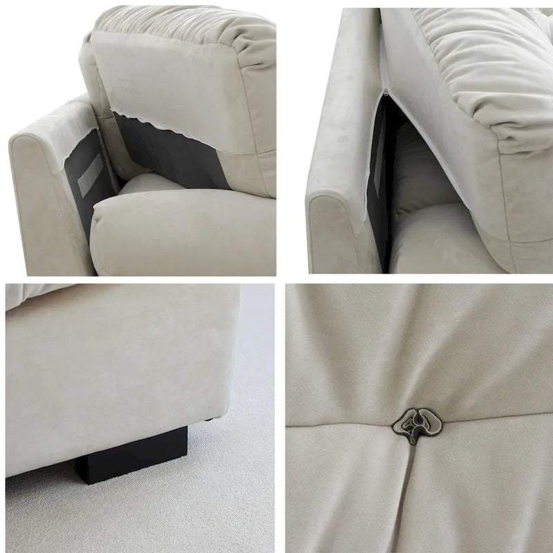 105 Suede-Stoff-Ecksofa Wolkenform-Couch für das Wohnzimmer