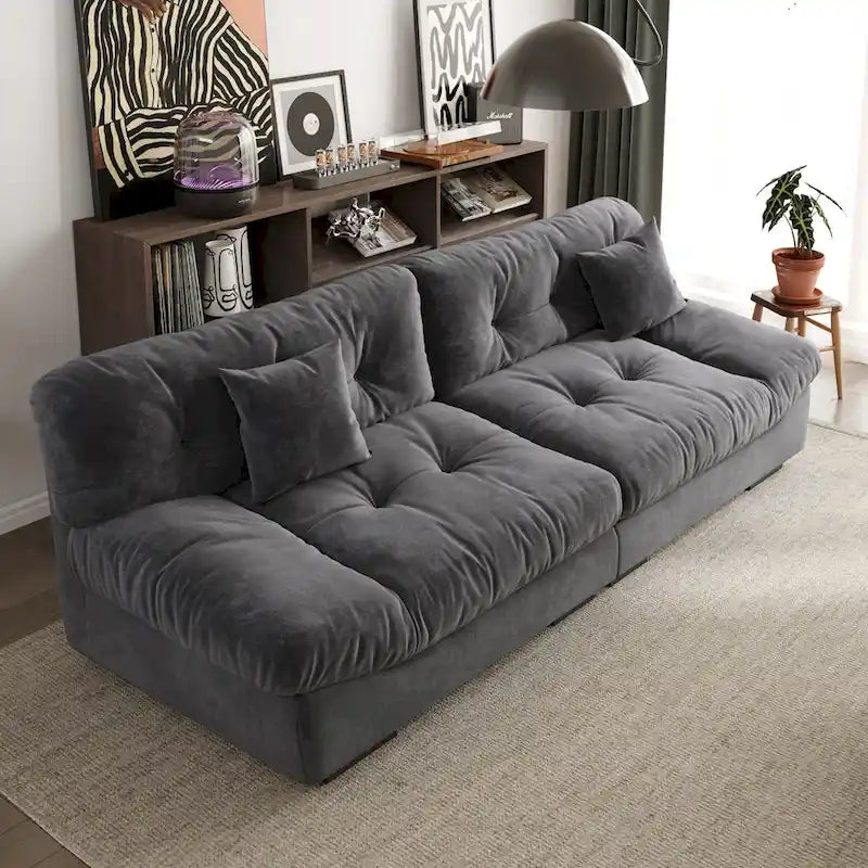 105 Suede-Stoff-Ecksofa Wolkenform-Couch für das Wohnzimmer
