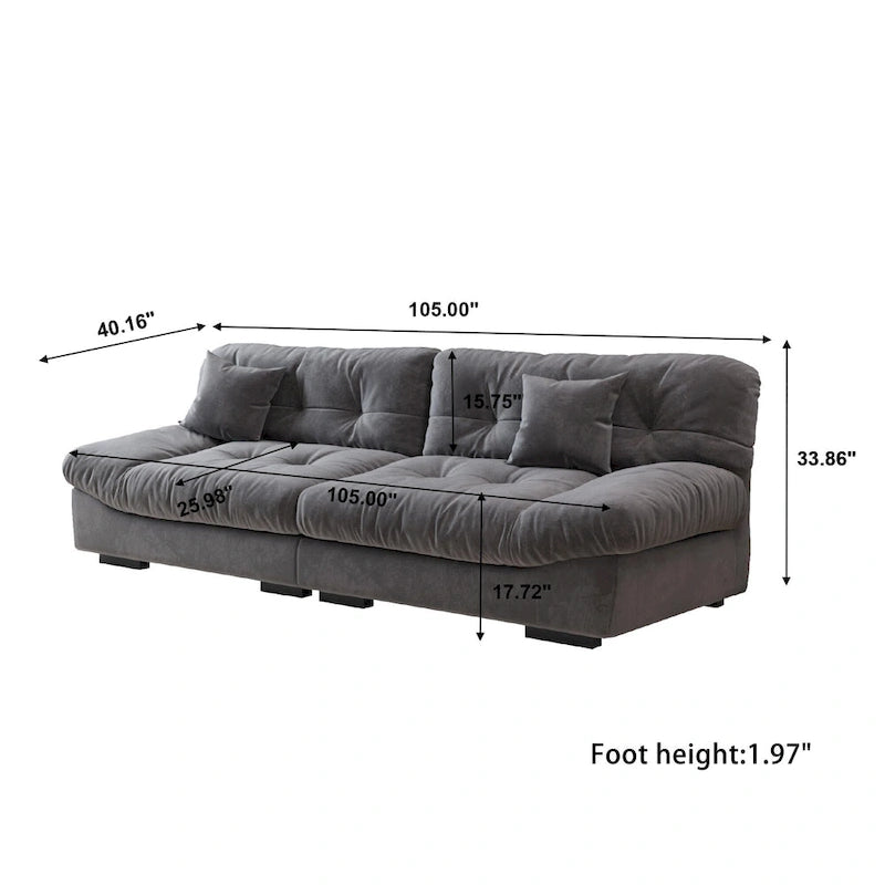 105 Suede-Stoff-Ecksofa Wolkenform-Couch für das Wohnzimmer