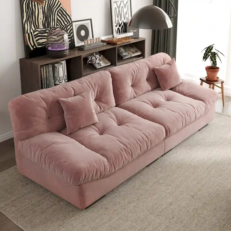 105 Suede-Stoff-Ecksofa Wolkenform-Couch für das Wohnzimmer