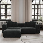 102 L-förmiges Cord-Ecksofa, überdimensioniertes, modernes, minimalistisches Sofa