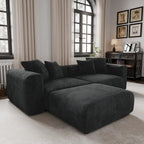 102 L-förmiges Cord-Ecksofa, überdimensioniertes, modernes, minimalistisches Sofa