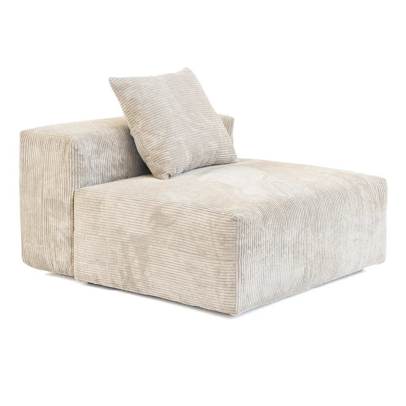 102 L-förmiges Cord-Ecksofa, überdimensioniertes, modernes, minimalistisches Sofa