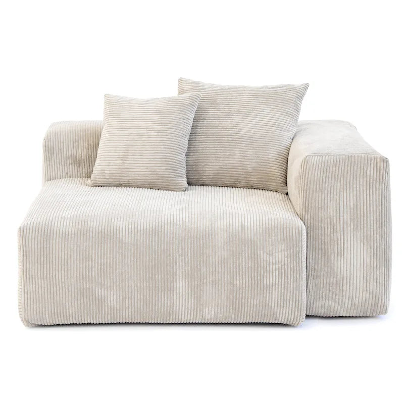 102 L-förmiges Cord-Ecksofa, überdimensioniertes, modernes, minimalistisches Sofa