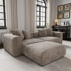 102 L-förmiges Cord-Ecksofa, überdimensioniertes, modernes, minimalistisches Sofa