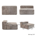 102 L-förmiges Cord-Ecksofa, überdimensioniertes, modernes, minimalistisches Sofa