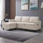Mixoy Modernes 3-Sitzer Ecksofa mit Ottomane, 78 Zoll