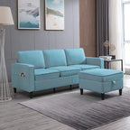 Mixoy Modernes 3-Sitzer Ecksofa mit Ottomane, 78 Zoll