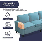 Mixoy Modernes 3-Sitzer Ecksofa mit Ottomane, 78 Zoll