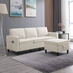Mixoy Modernes 3-Sitzer Ecksofa mit Ottomane, 78 Zoll