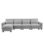 Modernes umwandelbares L-förmiges Leinen-Feder-Modulsofa, umkehrbar