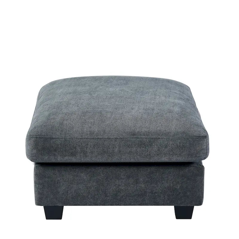 Modernes umwandelbares L-förmiges Leinen-Feder-Modulsofa, umkehrbar