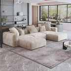 141.73 Modulares Ecksofa, U-förmiges Cord-Sofa mit Ottomanen