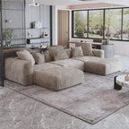 141.73 Modulares Ecksofa, U-förmiges Cord-Sofa mit Ottomanen