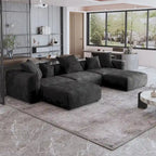 141.73 Modulares Ecksofa, U-förmiges Cord-Sofa mit Ottomanen