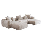 141.73 Modulares Ecksofa, U-förmiges Cord-Sofa mit Ottomanen