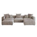 141.73 Modulares Ecksofa, U-förmiges Cord-Sofa mit Ottomanen