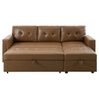 Umwandelbares Ecksofa mit ausziehbarem Schlafsofa, versteckter Stauraum-Recamiere, langlebige Beine,