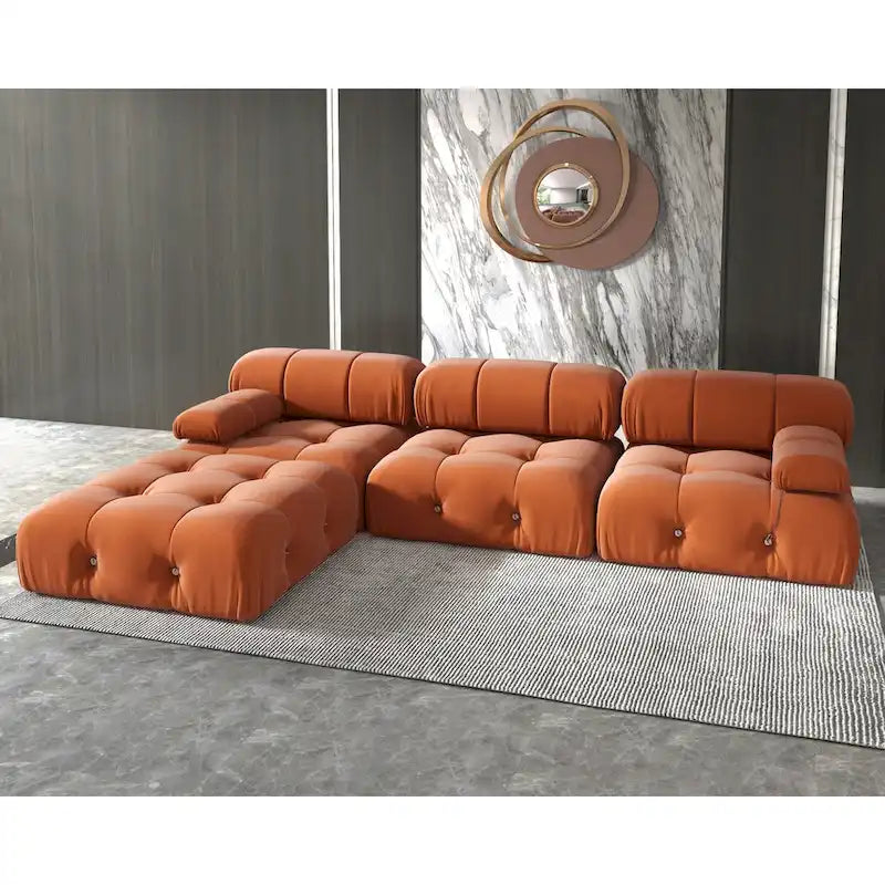 Modernes großes Modulsofa aus Samt