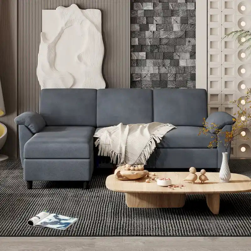 Futzca 79 Verwandlungssofa mit Chaiselongue, 3-Sitzer L-Form