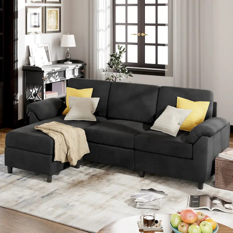 Futzca 79 Verwandlungssofa mit Chaiselongue, 3-Sitzer L-Form