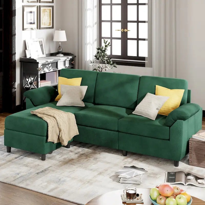 Futzca 79 Verwandlungssofa mit Chaiselongue, 3-Sitzer L-Form