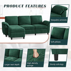 Futzca 79 Verwandlungssofa mit Chaiselongue, 3-Sitzer L-Form