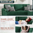 Futzca 79 Verwandlungssofa mit Chaiselongue, 3-Sitzer L-Form