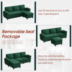 Futzca 79 Verwandlungssofa mit Chaiselongue, 3-Sitzer L-Form