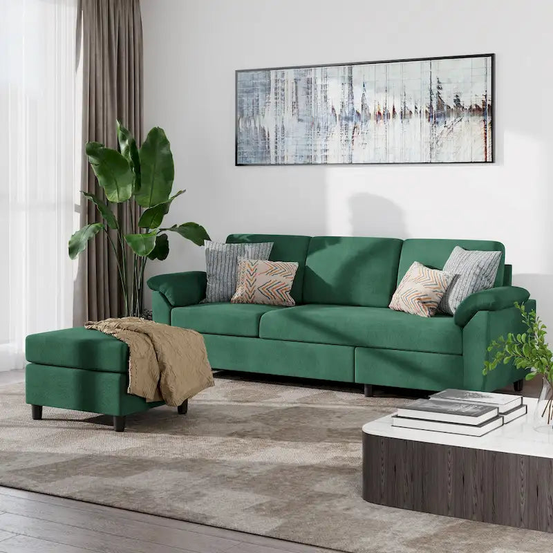 Futzca 79 Verwandlungssofa mit Chaiselongue, 3-Sitzer L-Form