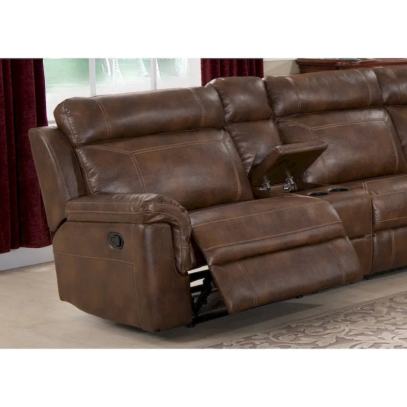 Nicole Recamiere mit Kunstlederbezug und L-Form-Sofa