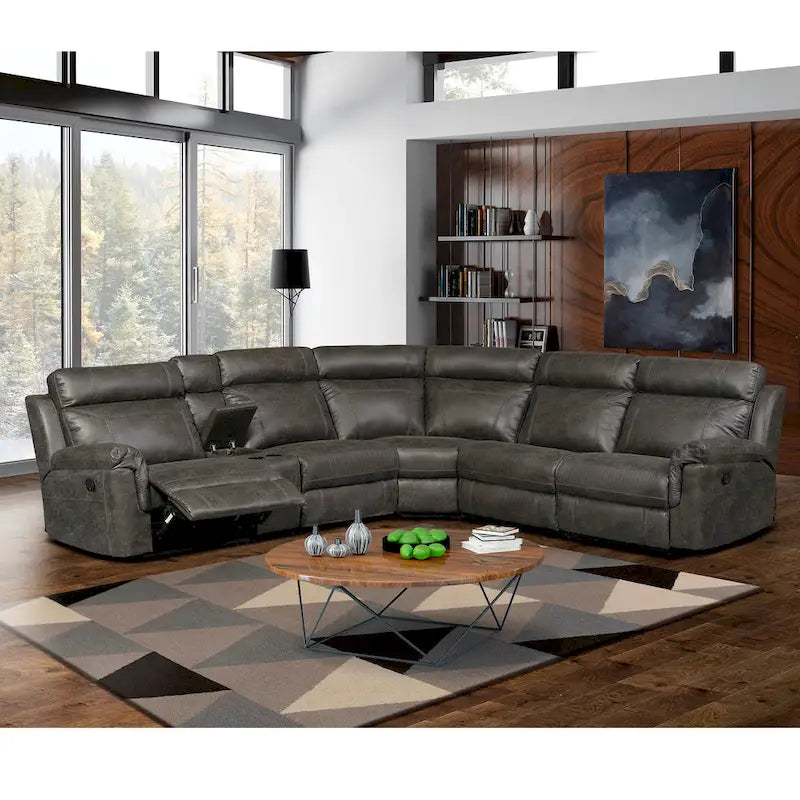 Nicole Recamiere mit Kunstlederbezug und L-Form-Sofa