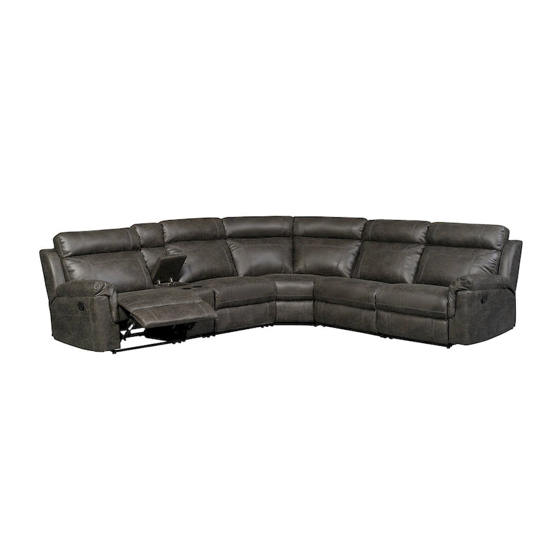 Nicole Recamiere mit Kunstlederbezug und L-Form-Sofa