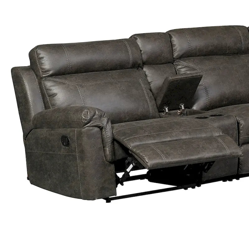 Nicole Recamiere mit Kunstlederbezug und L-Form-Sofa