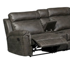 Nicole Recamiere mit Kunstlederbezug und L-Form-Sofa