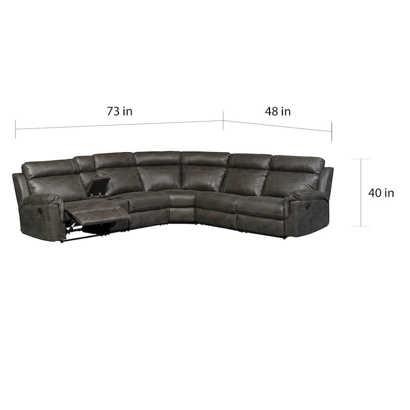 Nicole Recamiere mit Kunstlederbezug und L-Form-Sofa