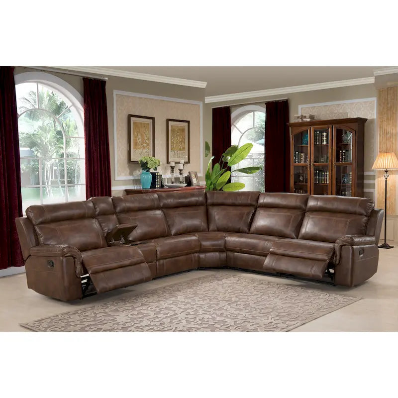 Nicole Recamiere mit Kunstlederbezug und L-Form-Sofa