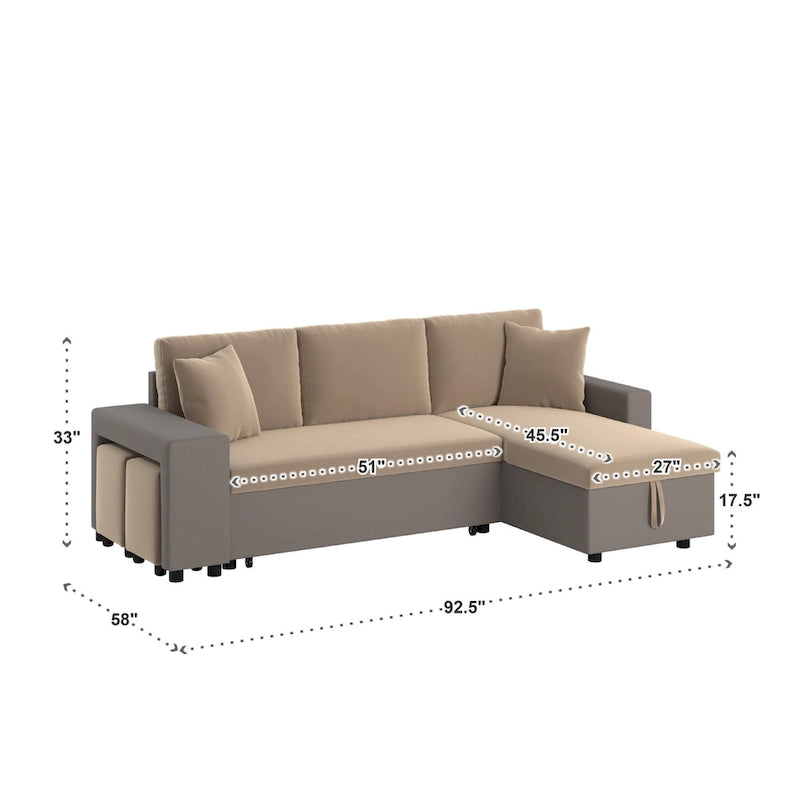 Lorca 2-farbiges Schlafsofa mit Stauraum von iNSPIRE Q Modern