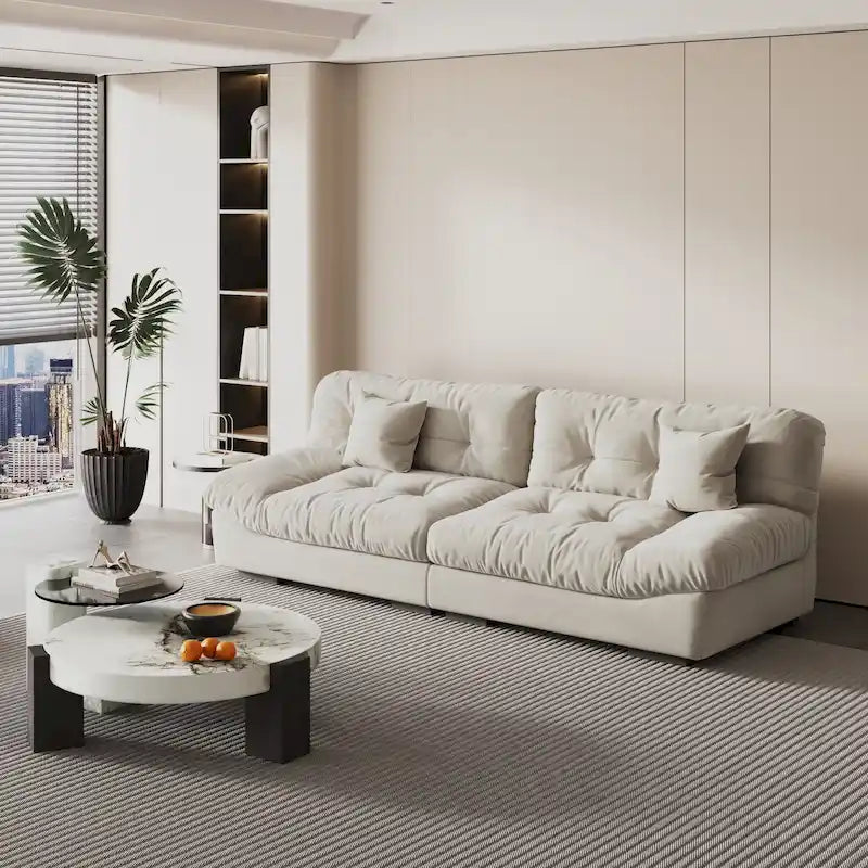 105 Modernes Loveseat Sofa aus geschliffenem Samt, Sektionssofa für das Wohnzimmer