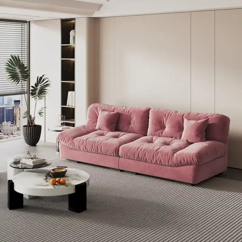105 Modernes Loveseat Sofa aus geschliffenem Samt, Sektionssofa für das Wohnzimmer