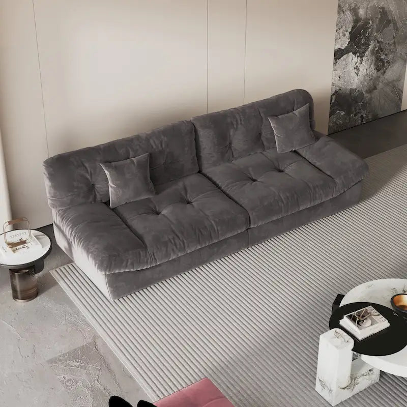 105 Modernes Loveseat Sofa aus geschliffenem Samt, Sektionssofa für das Wohnzimmer