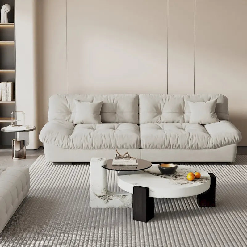 105 Modernes Loveseat Sofa aus geschliffenem Samt, Sektionssofa für das Wohnzimmer