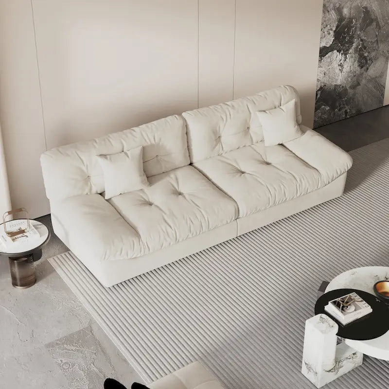 105 Modernes Loveseat Sofa aus geschliffenem Samt, Sektionssofa für das Wohnzimmer