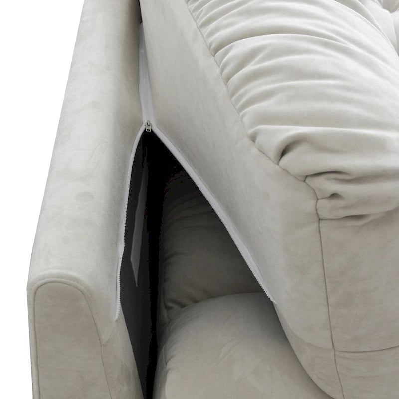 105 Modernes Loveseat Sofa aus geschliffenem Samt, Sektionssofa für das Wohnzimmer