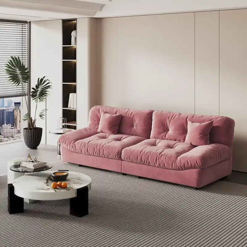 105 Modernes Loveseat Sofa aus geschliffenem Samt, Sektionssofa für das Wohnzimmer