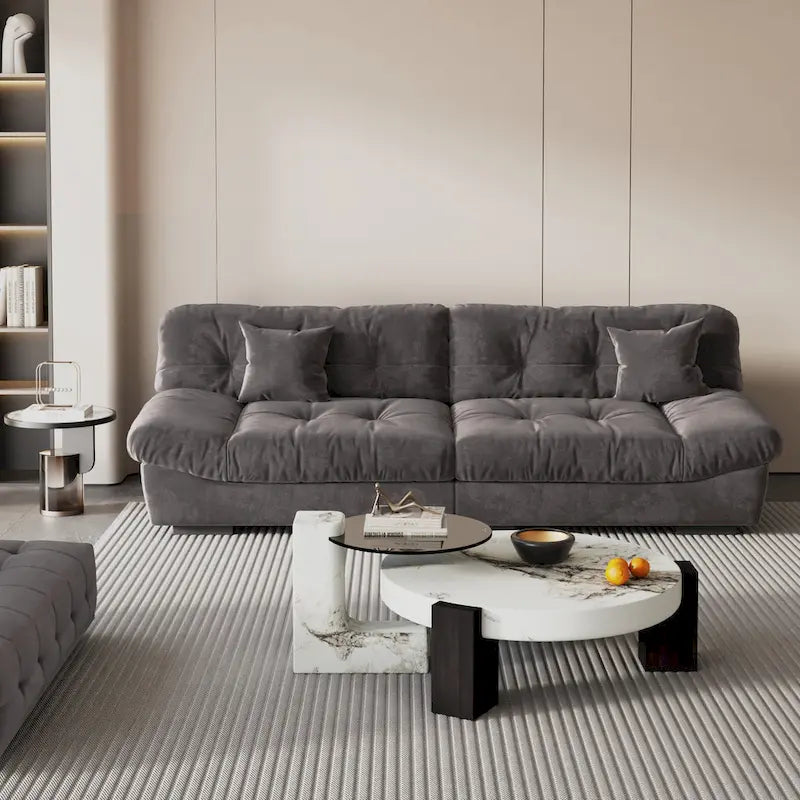 105 Modernes Loveseat Sofa aus geschliffenem Samt, Sektionssofa für das Wohnzimmer