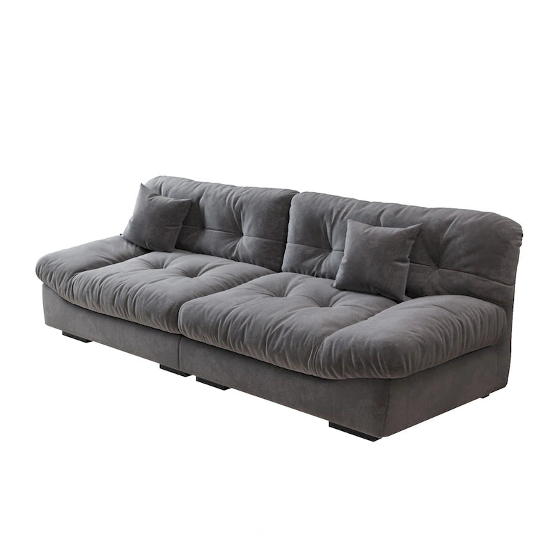 105 Modernes Loveseat Sofa aus geschliffenem Samt, Sektionssofa für das Wohnzimmer