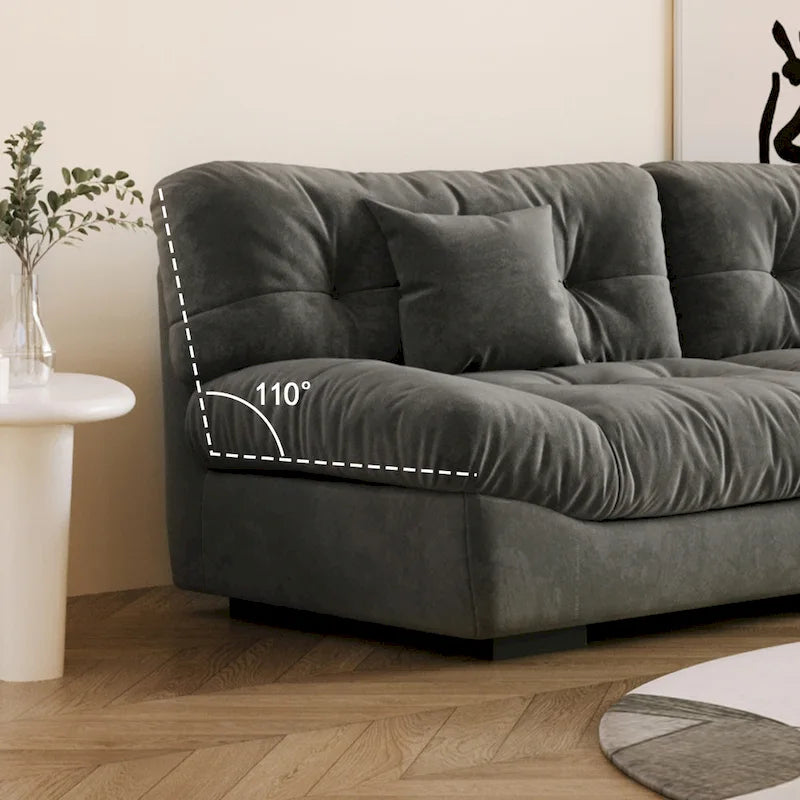 105 Modernes Loveseat Sofa aus geschliffenem Samt, Sektionssofa für das Wohnzimmer