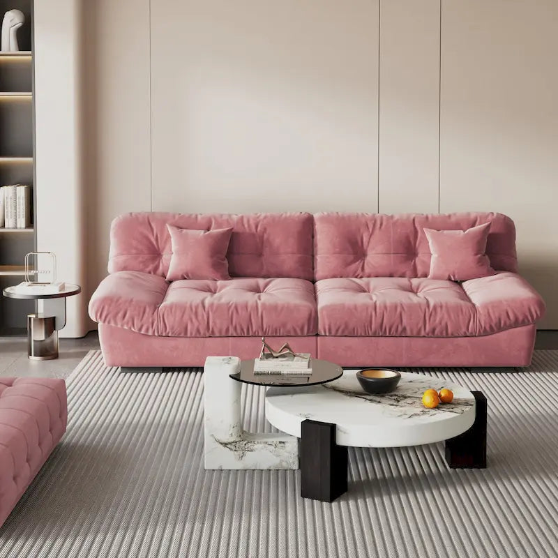 105 Modernes Loveseat Sofa aus geschliffenem Samt, Sektionssofa für das Wohnzimmer