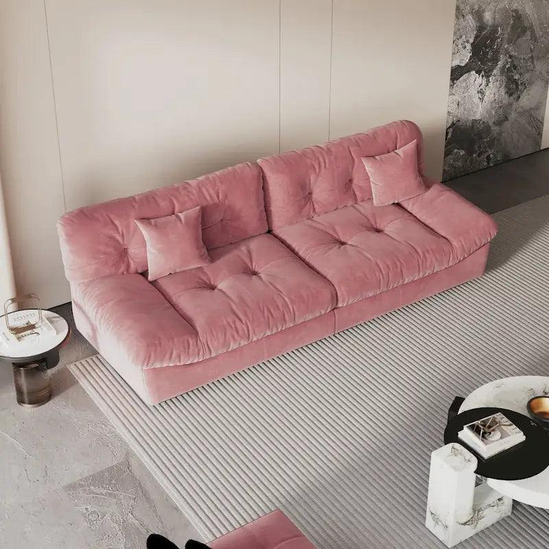 105 Modernes Loveseat Sofa aus geschliffenem Samt, Sektionssofa für das Wohnzimmer